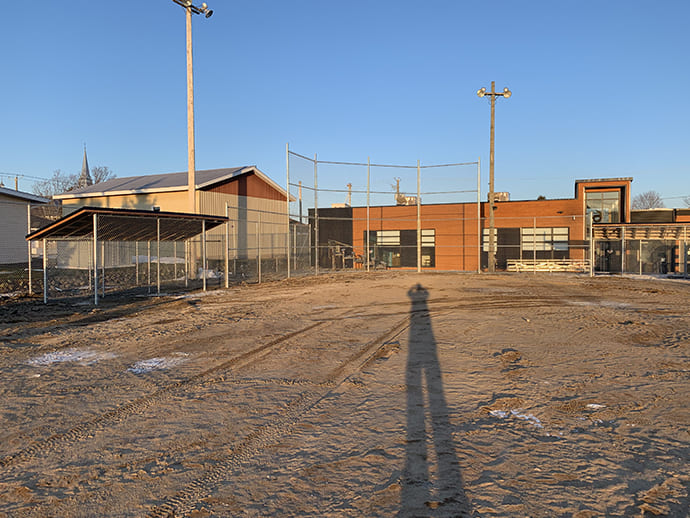 clôture terrain baseball municipal